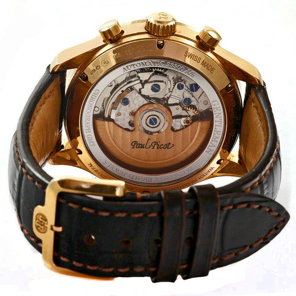 Paul Picot Gentleman 42mm 2031.r Rose Gold Chronograph Leather