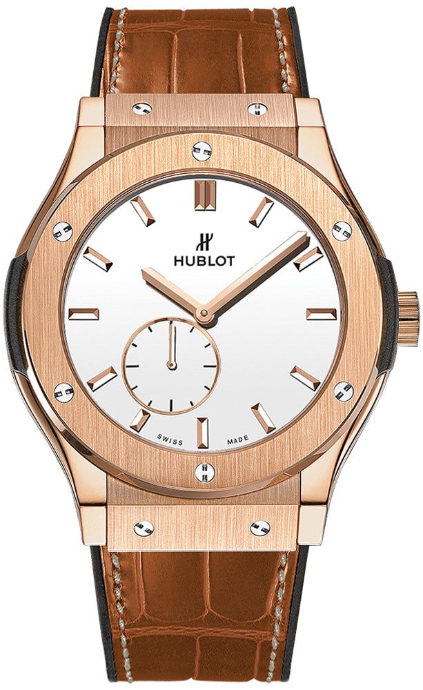 Hublot Classic Fusion Ultra-Thin 45 mm 515.OX.2210.LR 18K Rose Gold White Dial Watch