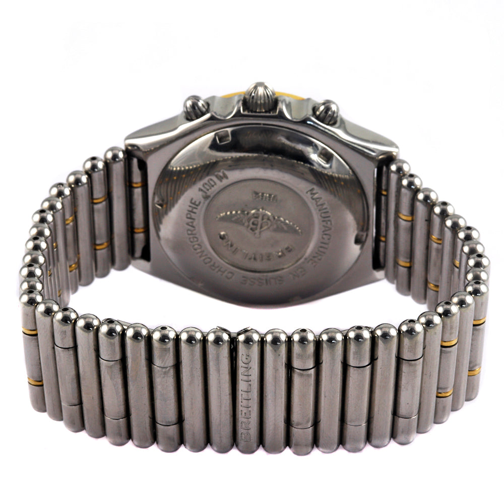 BREITLING Chronograph 18K Two-Tone White Dial Bullet Bracelet Men's Watch