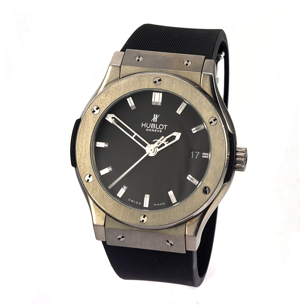HUBLOT Classic Fusion 45mm Titanium&Stainless Steel Black Rubber Men's Watch