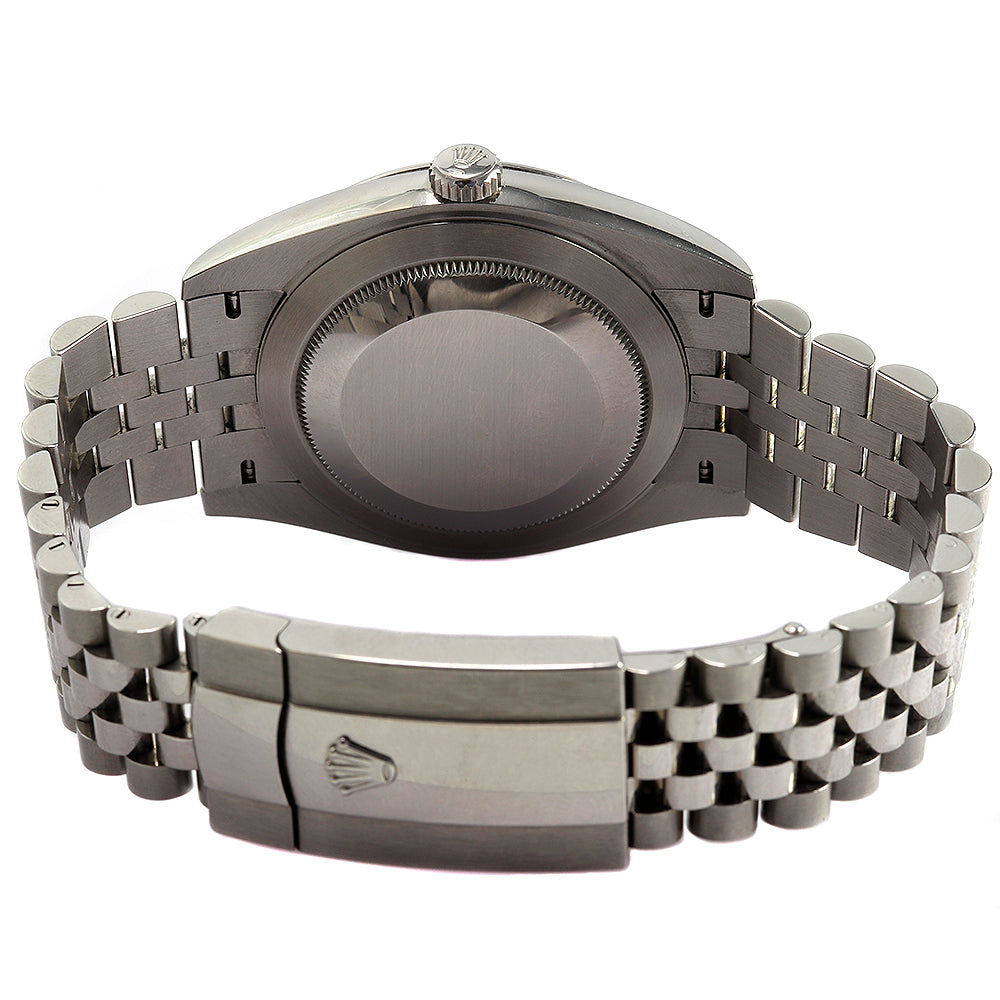ROLEX DateJust 126334 41 mm Black Diamond Dial Jubilee Bracelet Smooth Bezel Watch