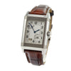 JAEGER-LECOULTRE Reverso Grande Date Stainless Steel Brown Leather Band Watch