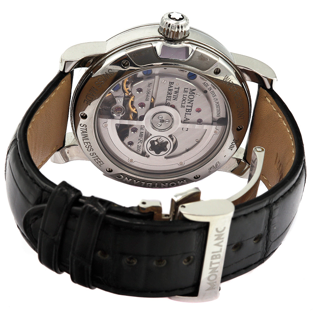MONTBLANC Nicolas Rieussec Chronograph 43 mm Stainless Steel Leather Band Men's Watch