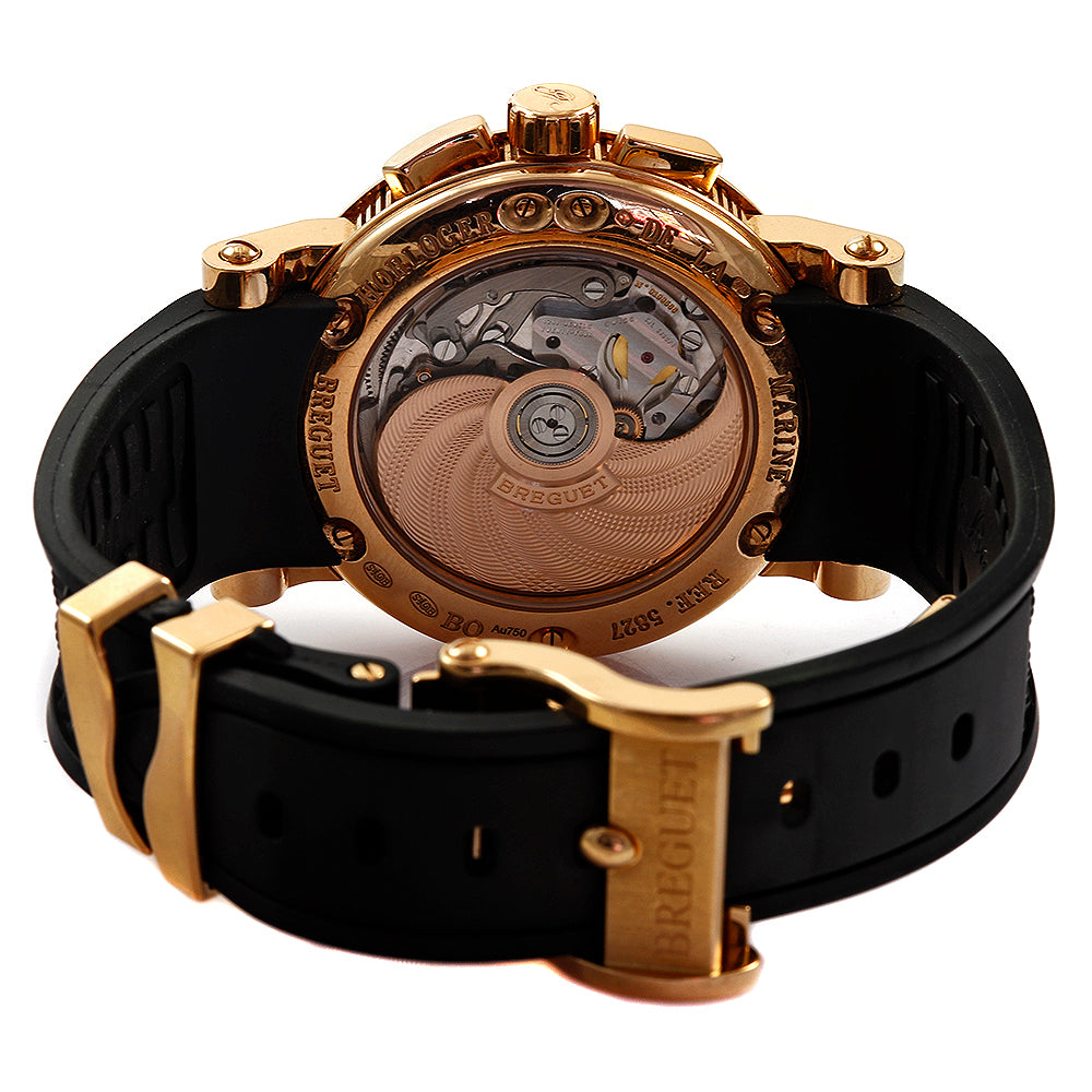 Breguet Marine Chronograph 42 mm 5827 18K Rose Gold Rubber Band Watch