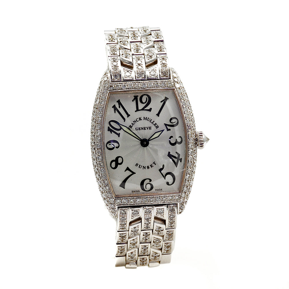 Frank Muller Sunset Silver Dial Tonneau Diamond Watch