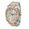 ROLEX DateJust TwoTone 36mm 18K Rose Gold Fluted Bezel Diamond Watch
