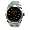 ROLEX Oyster Perpetual Milgauss 116400 Green Sapphire Stainless Steel Watch