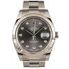 ROLEX Datejust 41mm Stainless Steel&18K White Gold Diamond Markers Watch