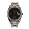 ROLEX DateJust 36mm Brown Floral Dial Diamond Bezel Stainless Steel Bracelet Watch