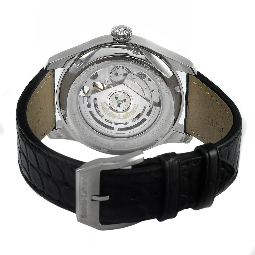 SAINTE-LEFRANC Tourbillon Pro-01 42mm Stainless Steel Leather Band Watch