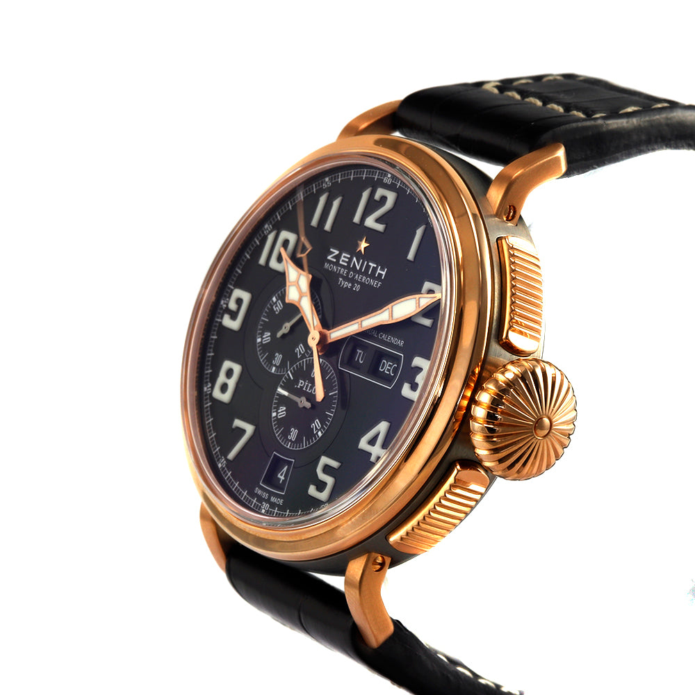 ZENITH Pilot Montre d'Aeronef Type 20 Chronograph 48mm Titanium&Rose Gold Men's Watch