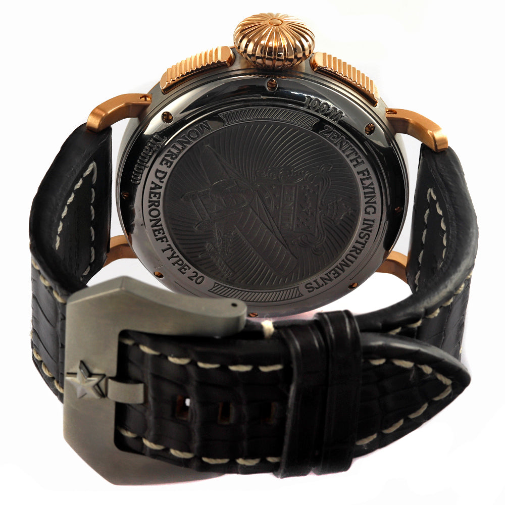 ZENITH Pilot Montre d'Aeronef Type 20 Chronograph 48mm Titanium&Rose Gold Men's Watch