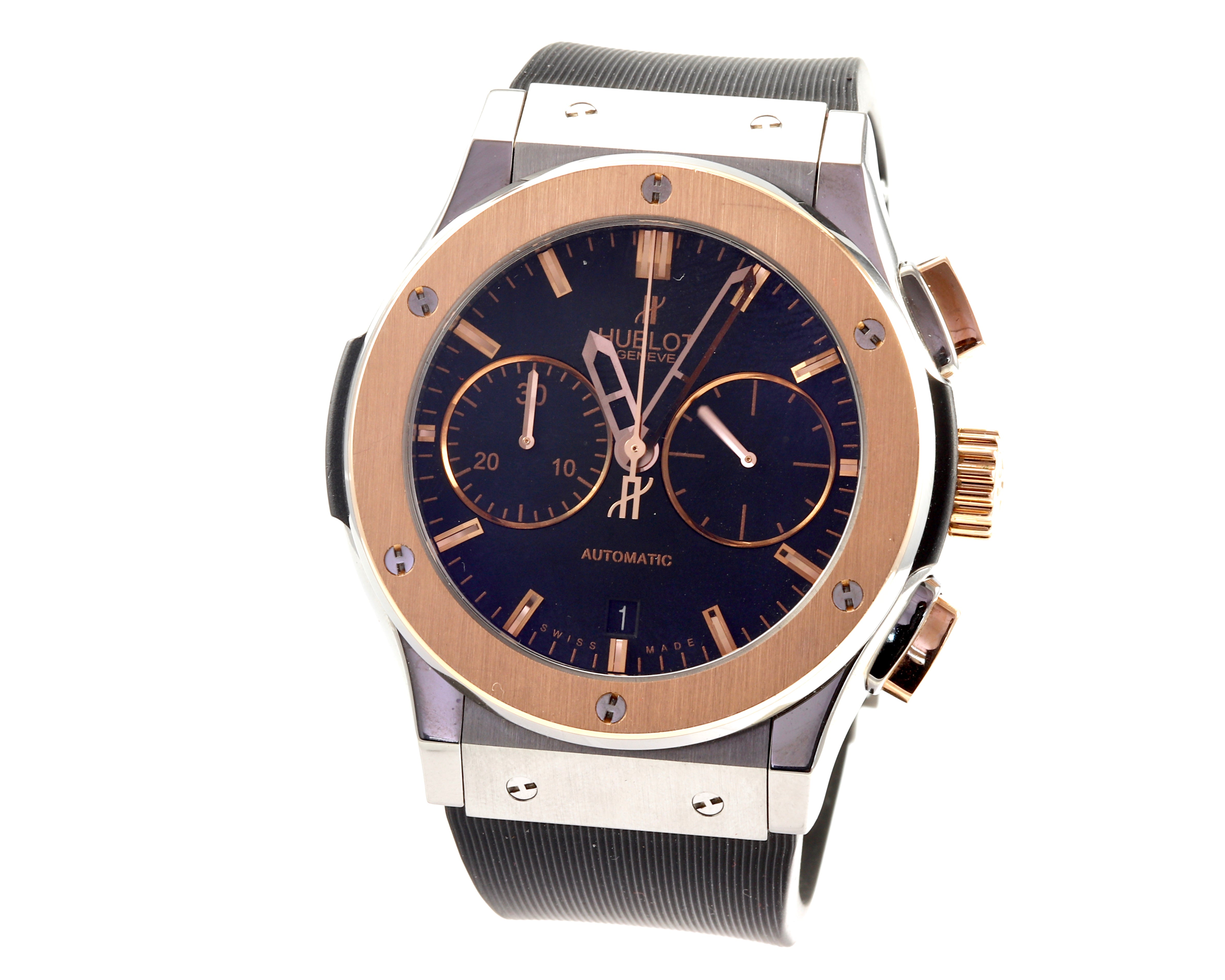 HUBLOT Classic Fusion Chronograph 45mm Two Tone Rubber Band Men's Watch